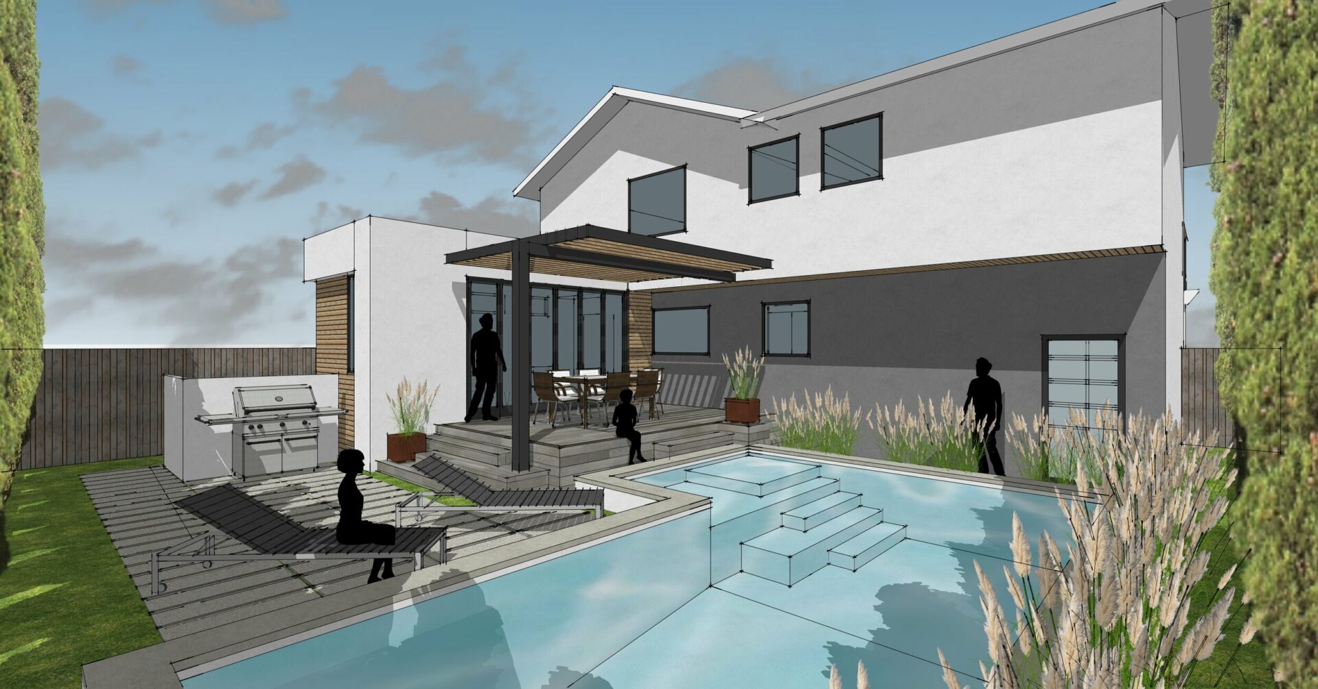 rendering of custom multi family homes - design by Ryan Jenkins of Distill Designs Services